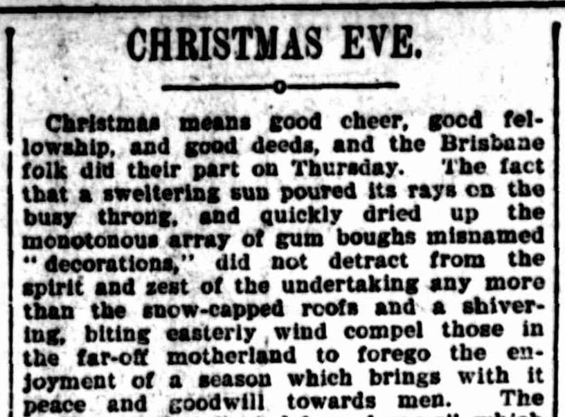 Christmas Eve Decorations in 19th century Brisbane Transforming the